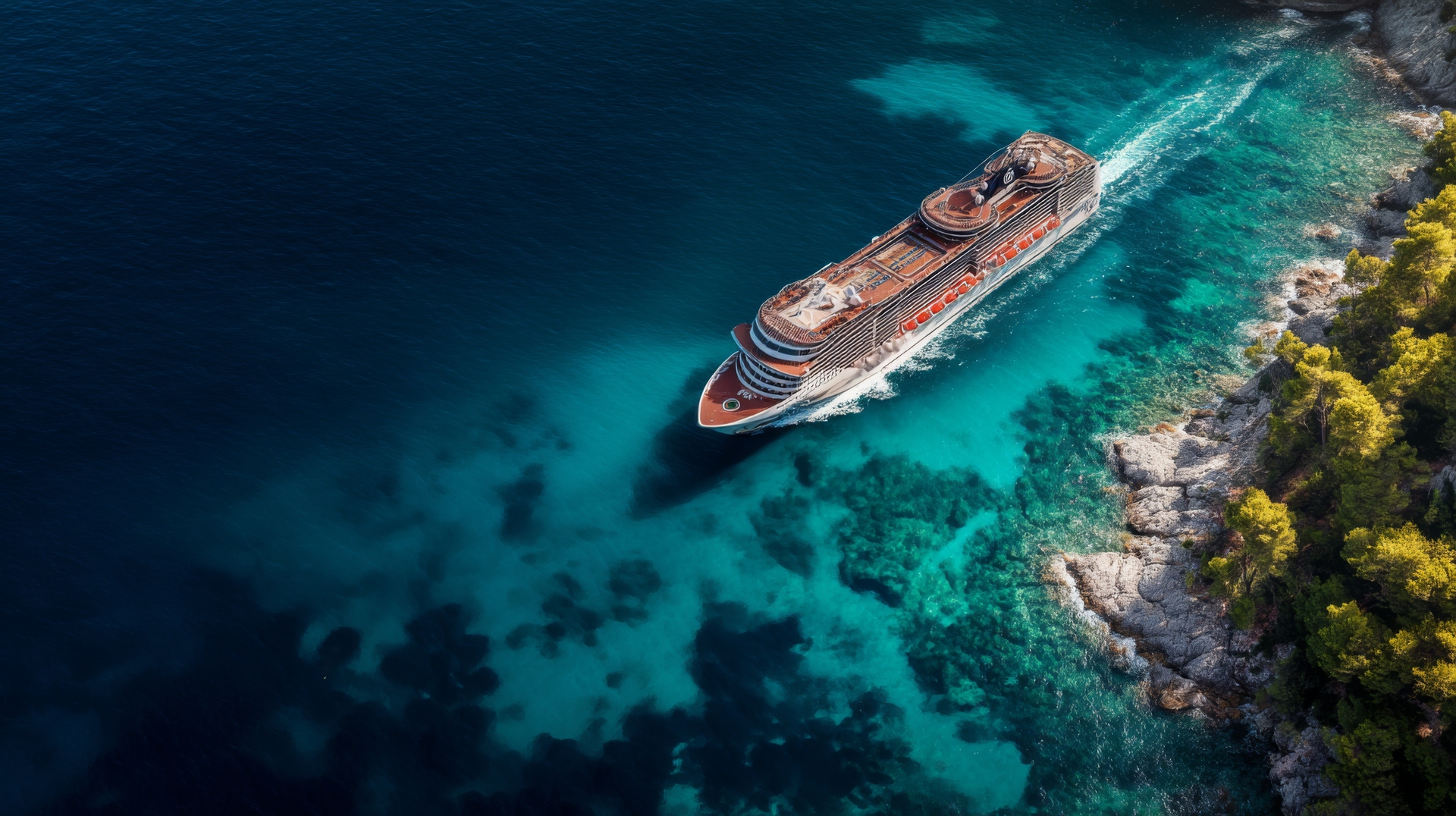 Cruise ship at sea